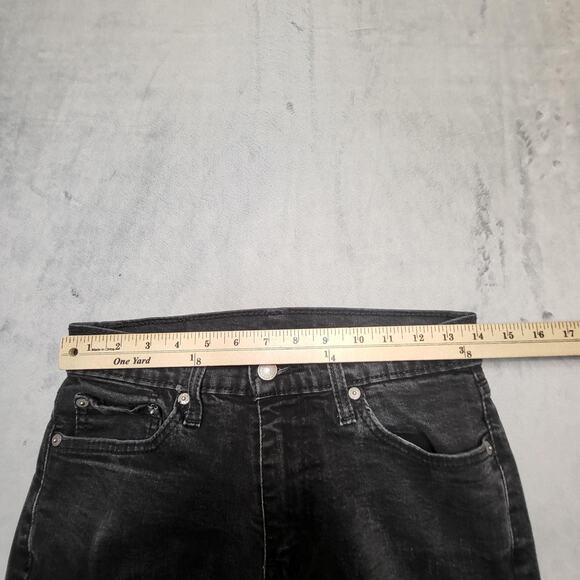 Levi's 511 Jeans Mens 28x30 Black Denim Slim Fit Stretch Five Pocket Zip Fly - Picture 8 of 10